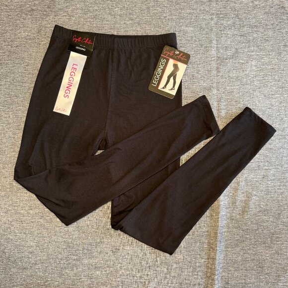 SUZETTE COLLECTION leggings ultra soft, One size, black, NWT - Picture 1 of 4